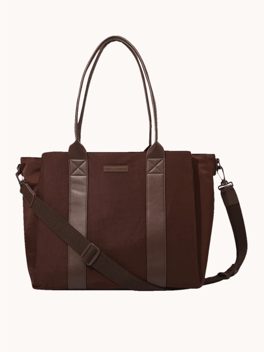 Poppy & Peonies Daily Tote Espresso Brown Canvas Tote